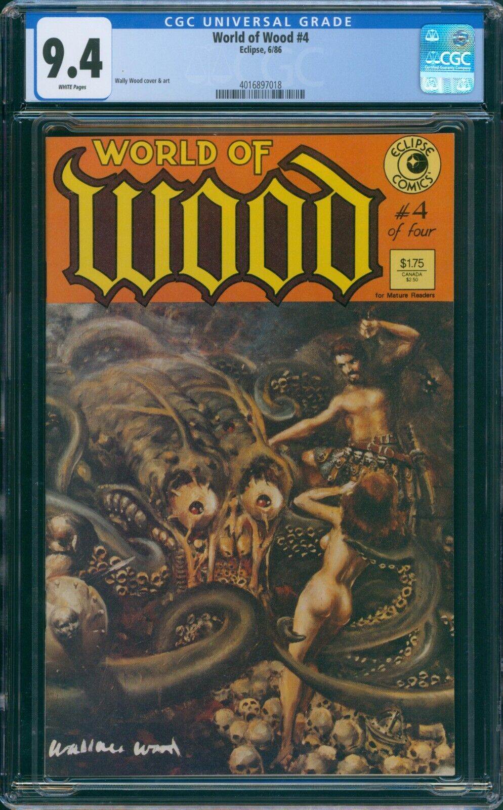 World of Wood #4 CGC 9.4 White Pages Wally Wood Fantasy Horror Eclipse 1986 Rare