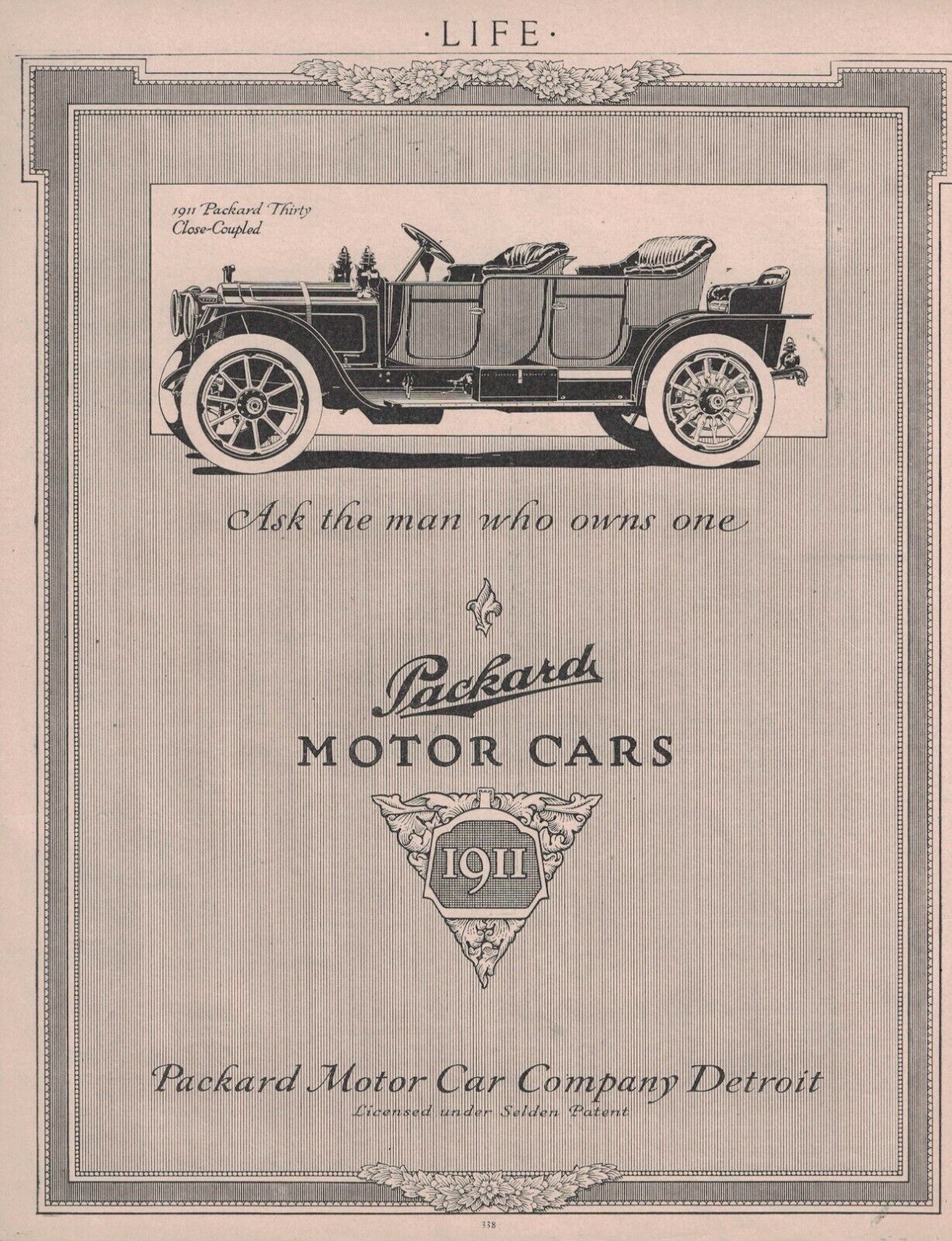 1911 Packard Thirty Close-Coupled Original ad from LIFE - Rare