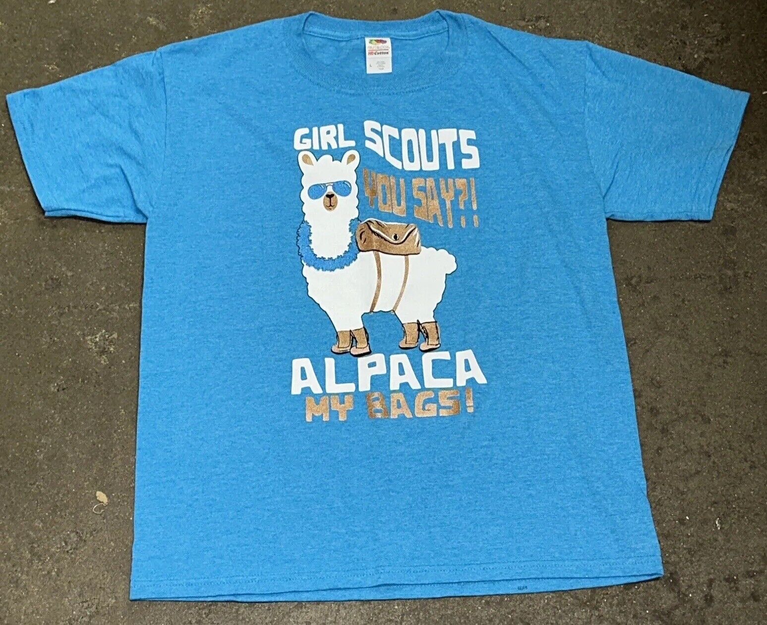 Girl Scouts You Say? Alpaca Image Funny Anime My Bags T Shirt Youth Size Large