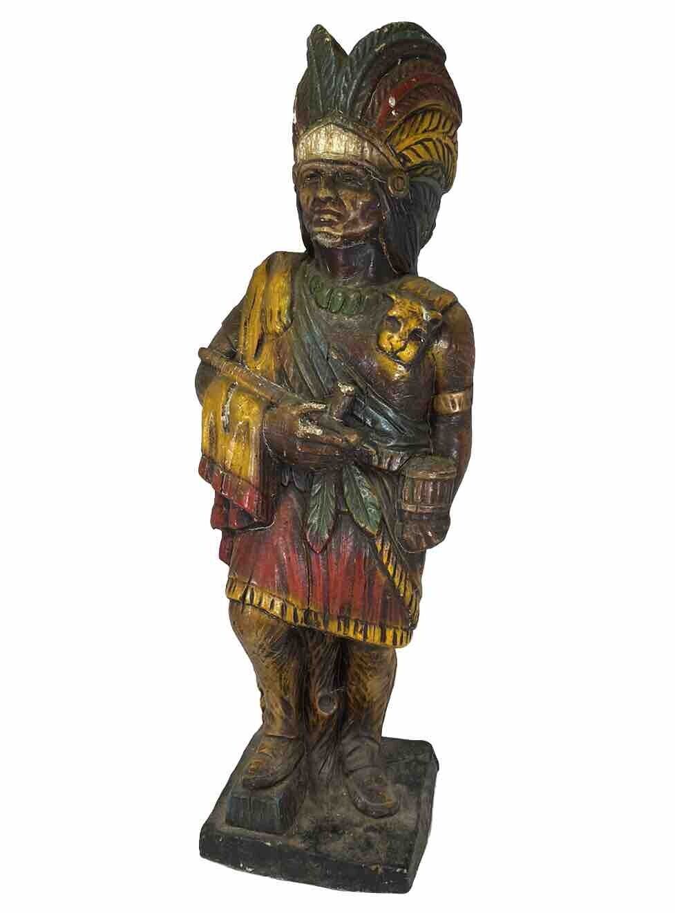 VINTAGE ALFCO 24” CIGAR STORE Advertising Resin NATIVE AMERICAN INDIAN Statue