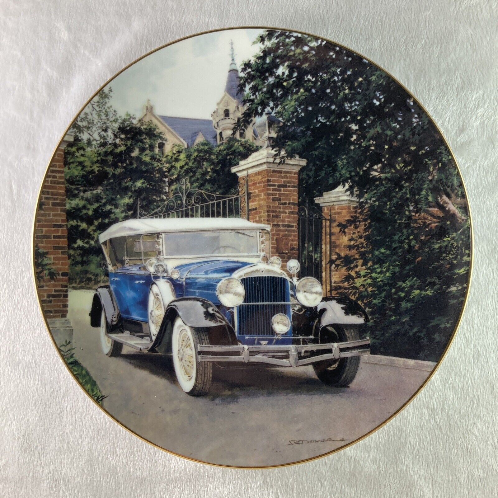 HUDSON 1930 DUAL COWL PHAETON Plate Classic American Cars Vintage Antique Car