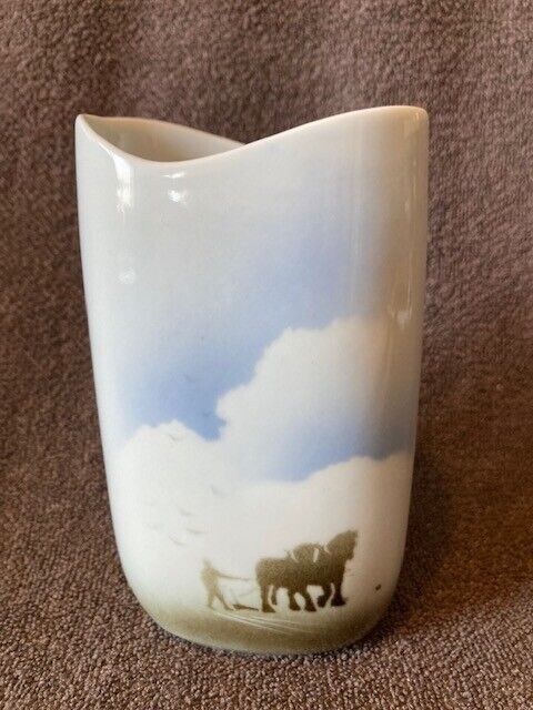 RARE: Highbank Porcelain Vase - Horse and Plough Tall Oval 