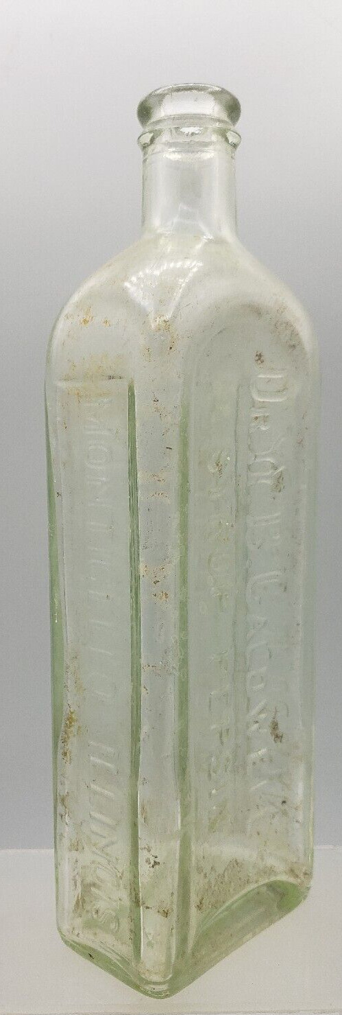 Antique Clear Glass Apothecary Medicine Bottle Dr. W.B. Caldwell\'s Monticello 9\