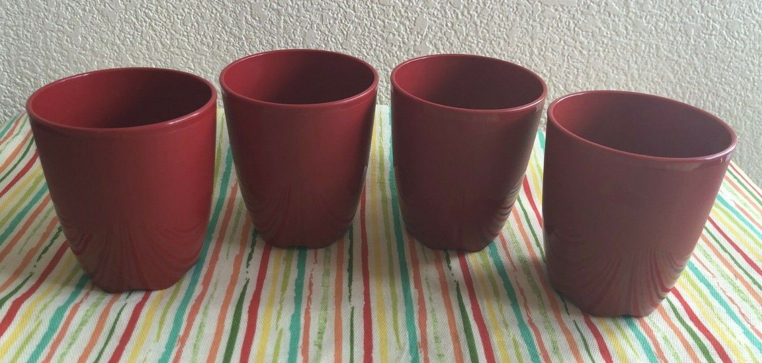 Tupperware Open House Tumblers 11oz Red Floresta Tumblers New