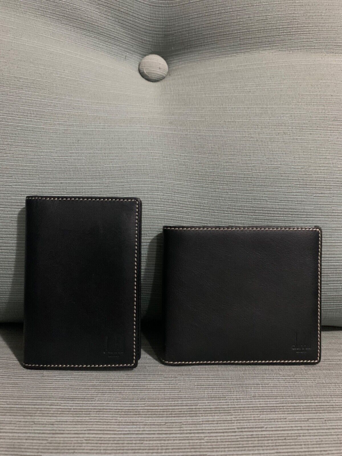 Authentic Dunhill Black Leather Men’s  Wallet And A Matching Card Holder 