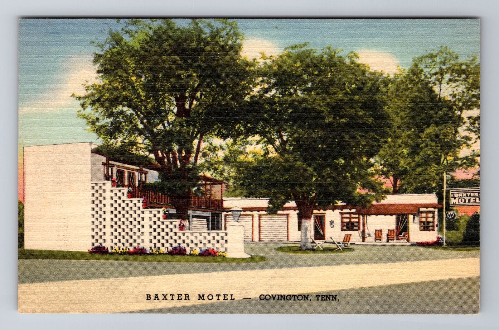 Covington TN-Tennessee, Baxter Motel Advertising, Antique, Vintage Postcard