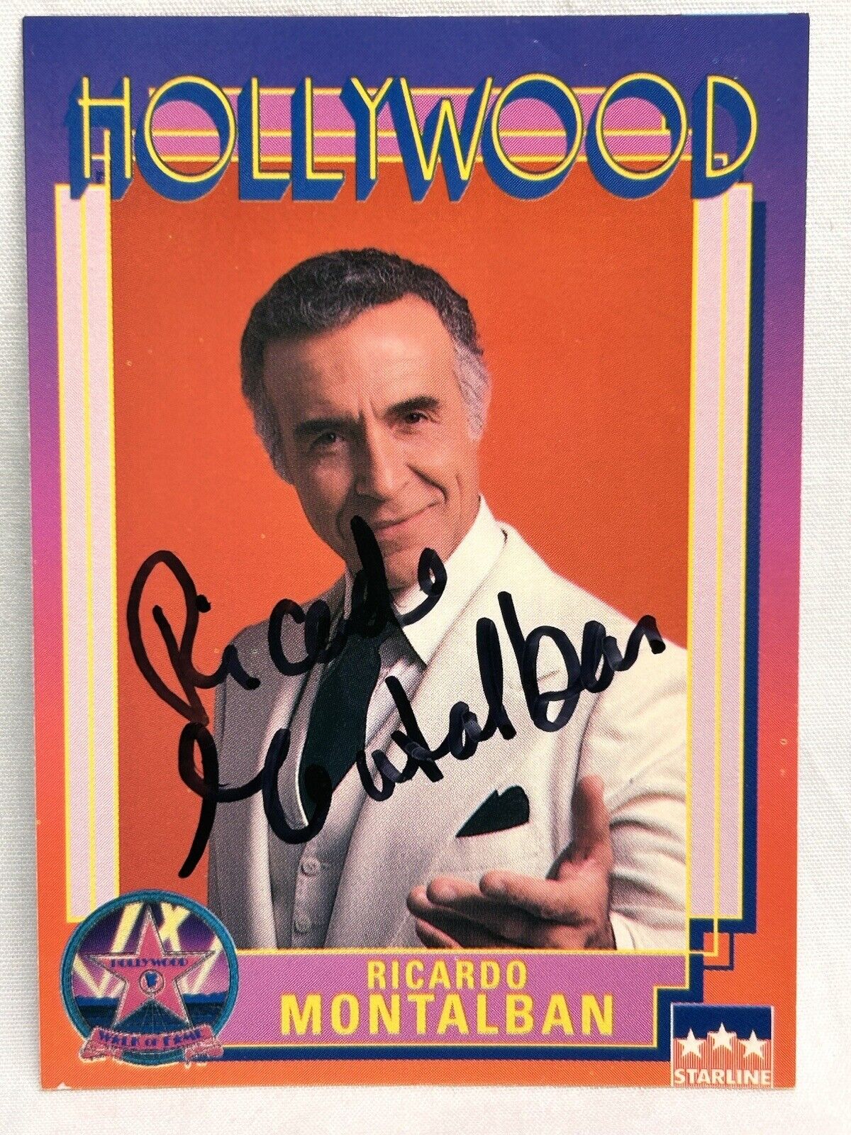 Ricardo Montalban American Actor #99 Signed Hollywood Trading Card 1991