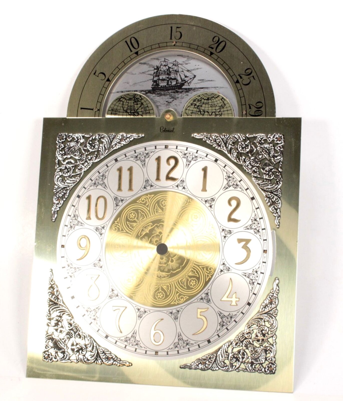 Colonial Triple Chime Grandfather Clock Dial w/Moon Dial in Colonial - DT1276