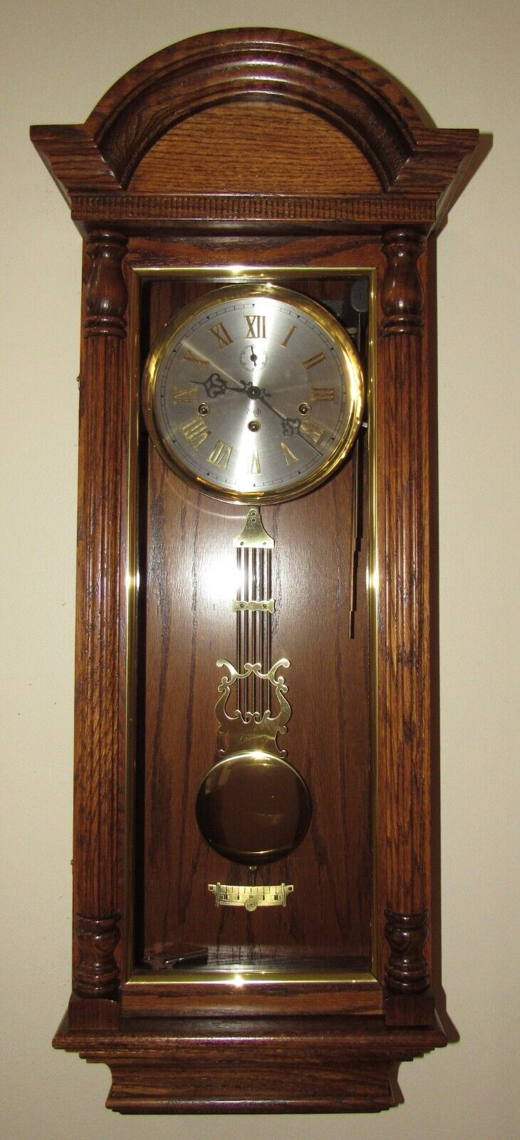 Sligh Quarter Hour Westminster Chime Wall Clock 8-Day, key-wind