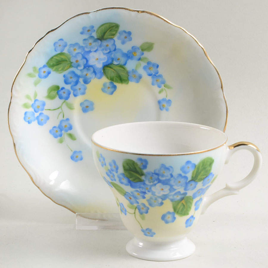 Lefton Forget Me Not Cup & Saucer 12029221