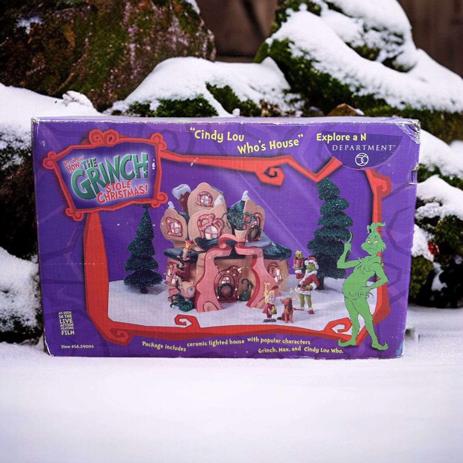 Dept 56 How The Grinch Stole Christmas - Cindy Lou Who’s House w/ Grinch & Max