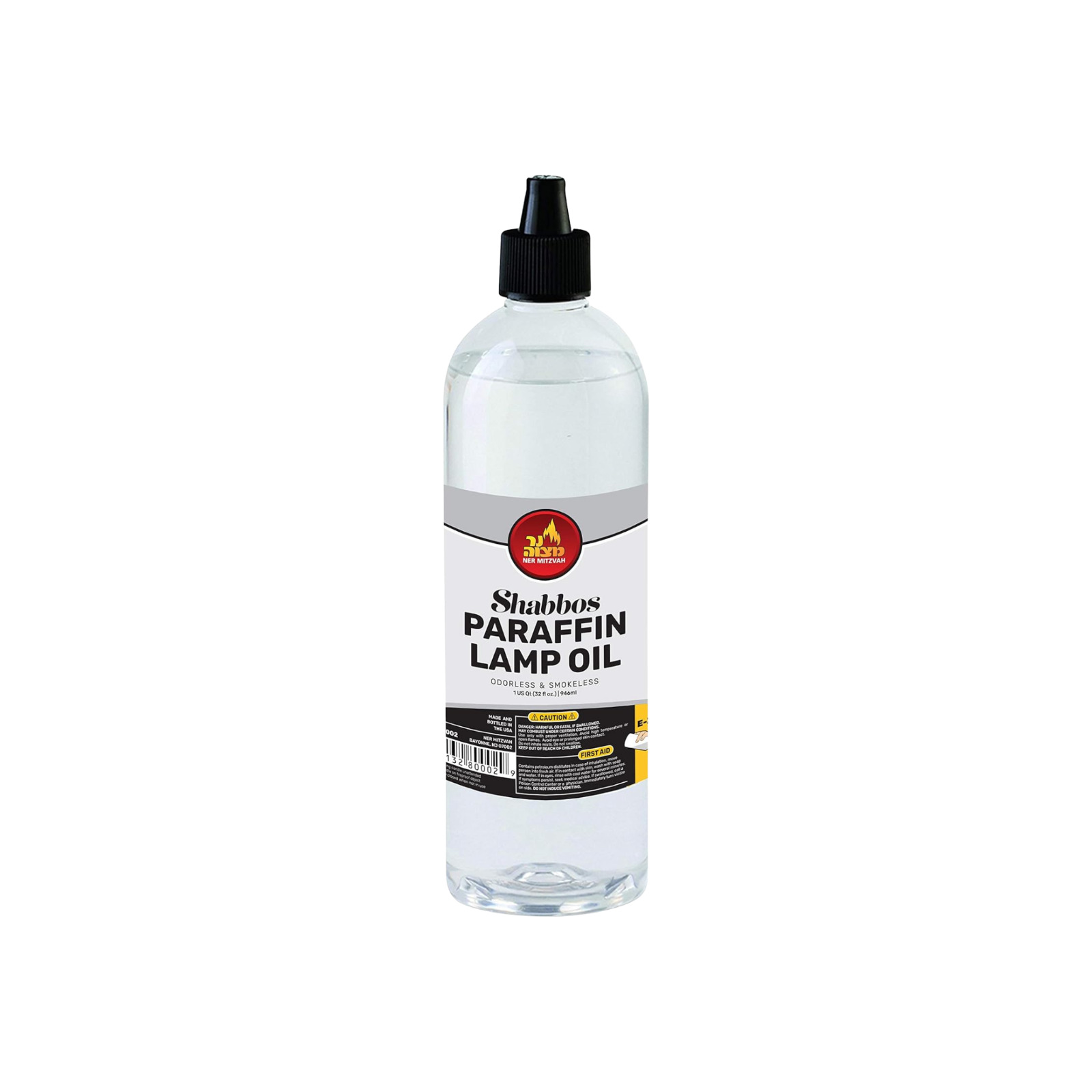 Shabbos Paraffin Lamp Oil - 32 fl oz | Clean-Burning, Smokeless, and Odor-Free