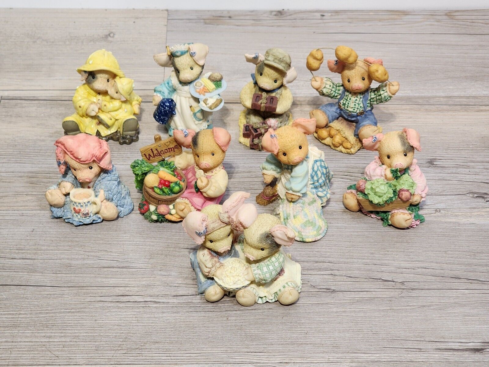 Lot of 9 This Little Piggy Collectibles Enesco 1994-1998