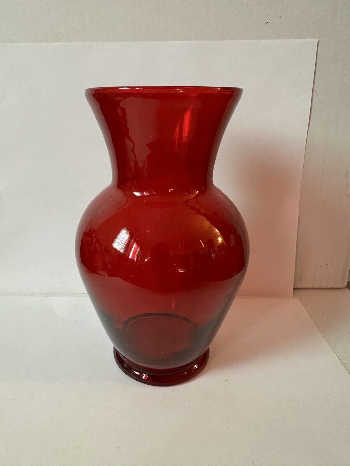 Vintage Cranberry Red Glass Vase