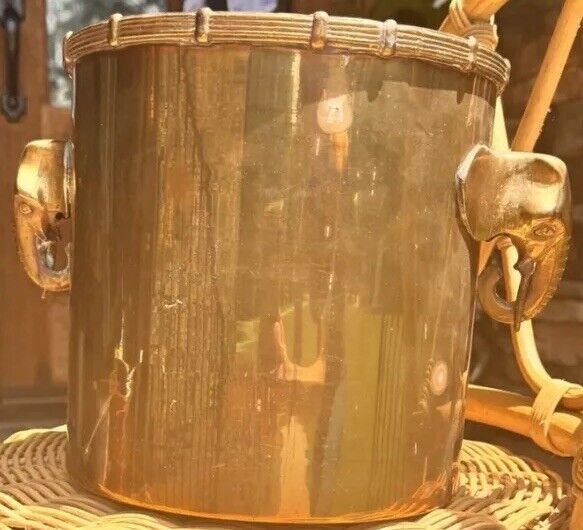 Vintage Brass Elephant - Elephant Ear Wine Chiller Ice Bucket Cache Pot
