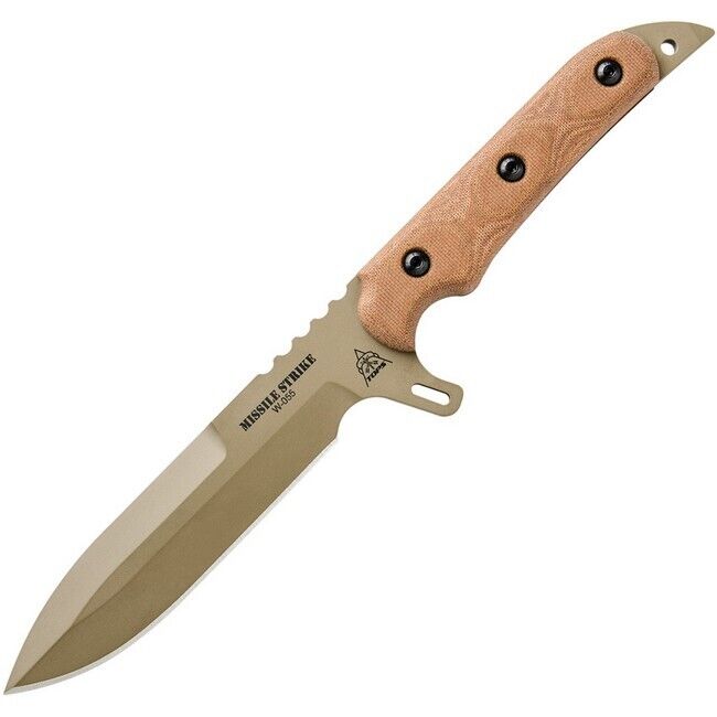 TOPS MS-01 Coyote Micarta Handle Missile Strike Fixed Blade Knife Spear