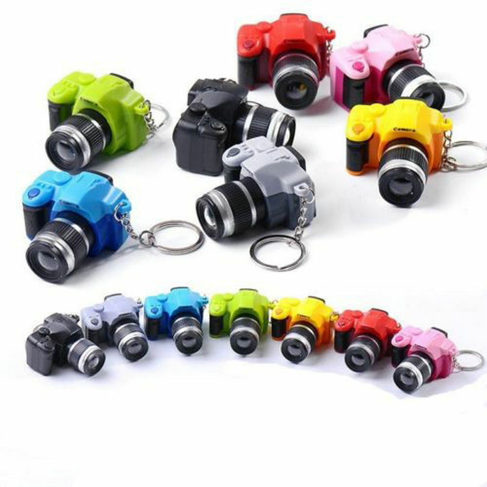 Mini Camera With Flash Light Lucky Cute Charm LED Luminous Keychains Gifts US