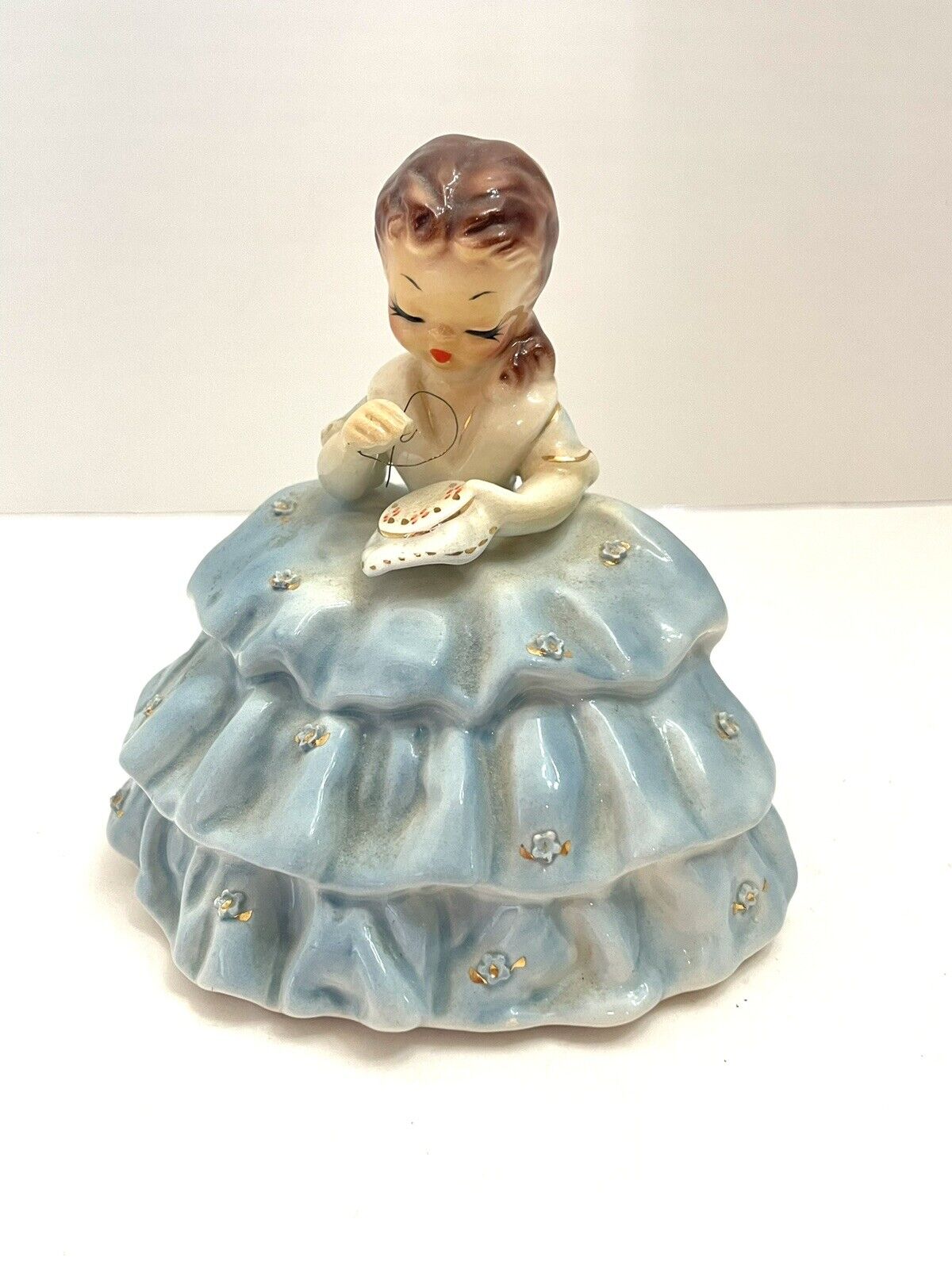 RARE 1950’s Josef Originals ~ Cindy ~ Sewing Girl in Pale Blue Dress