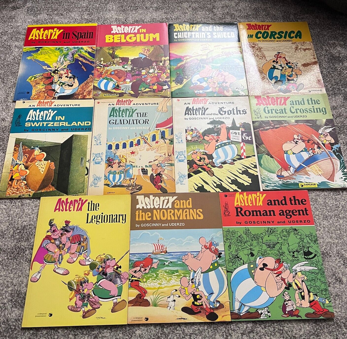 Asterix in Corsica and MANY Others (Pub. Dargaud 1980) 11 Books Total. 