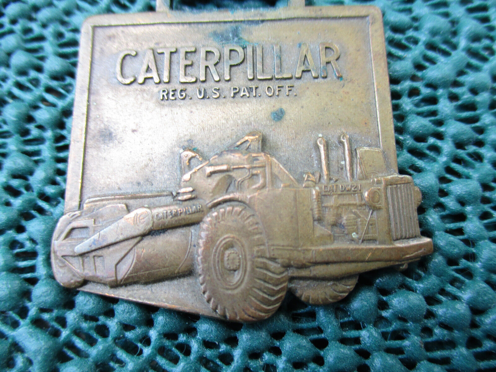 Vintage Caterpillar Watch Fob CAT DW21 Scraper Southworth Tractor NY Twin Stack