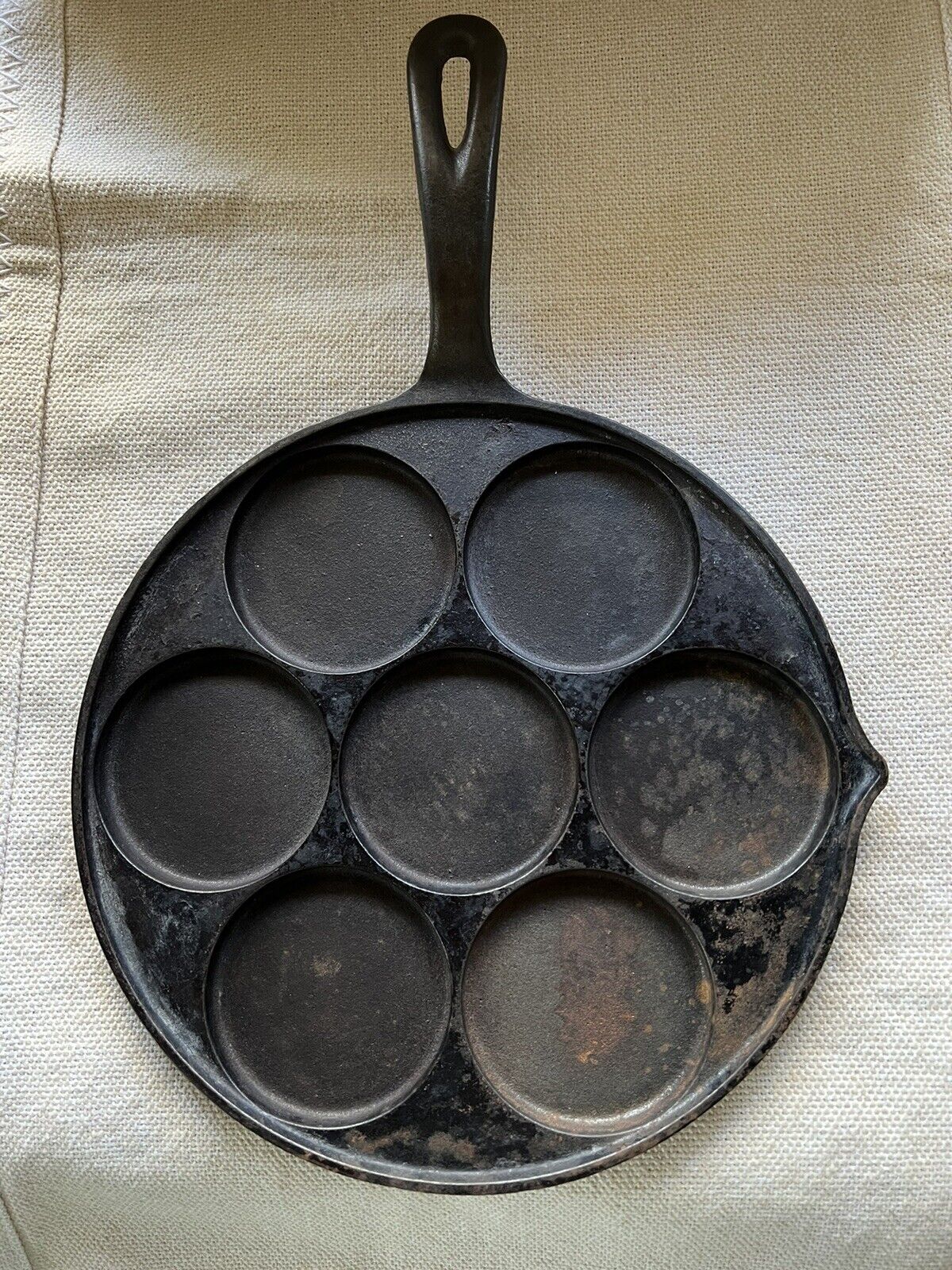 Vtg Griswold 2980A Cast Iron Pan No 34 Plett Swedish Silver Dollar Pancake