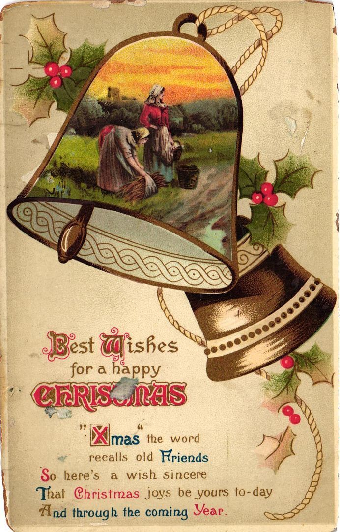 Vintage Postcard- Best Wishes for a Happy Christmas.