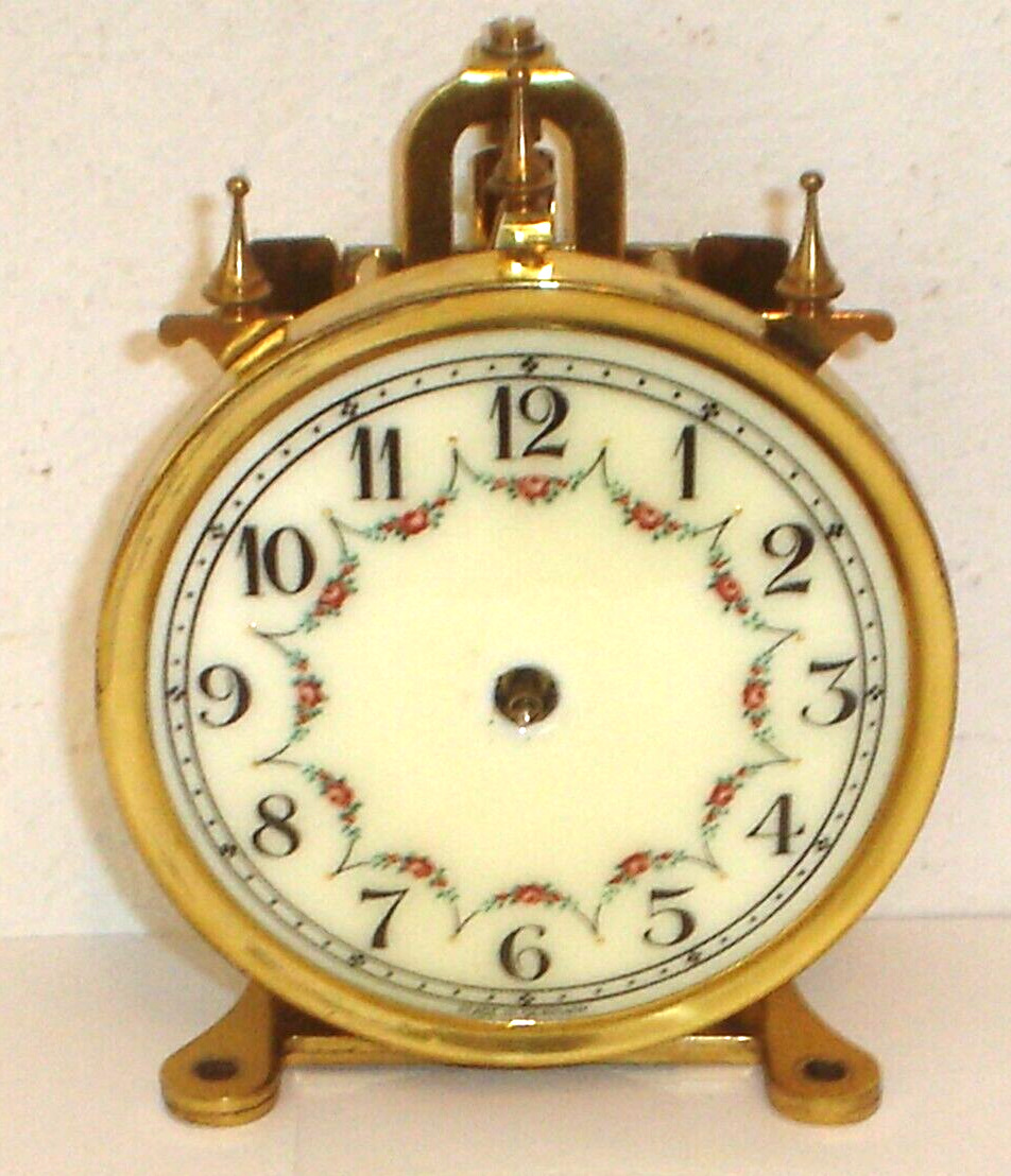 Vintage Euramca German Brass 400 Day Anniversary Clock Movement & Porcelain Dial