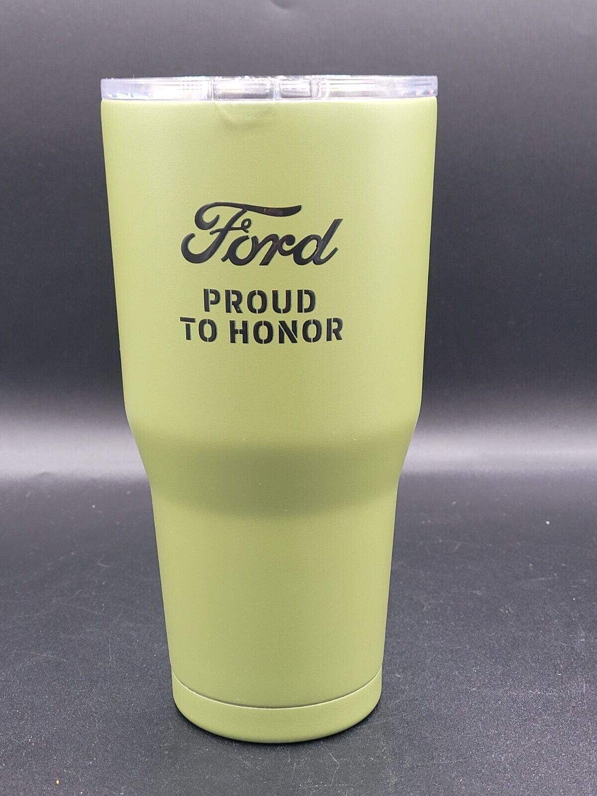 Ford Proud To Honor 30oz Big Frig Tumbler Cup Lid Green Stainless Steel