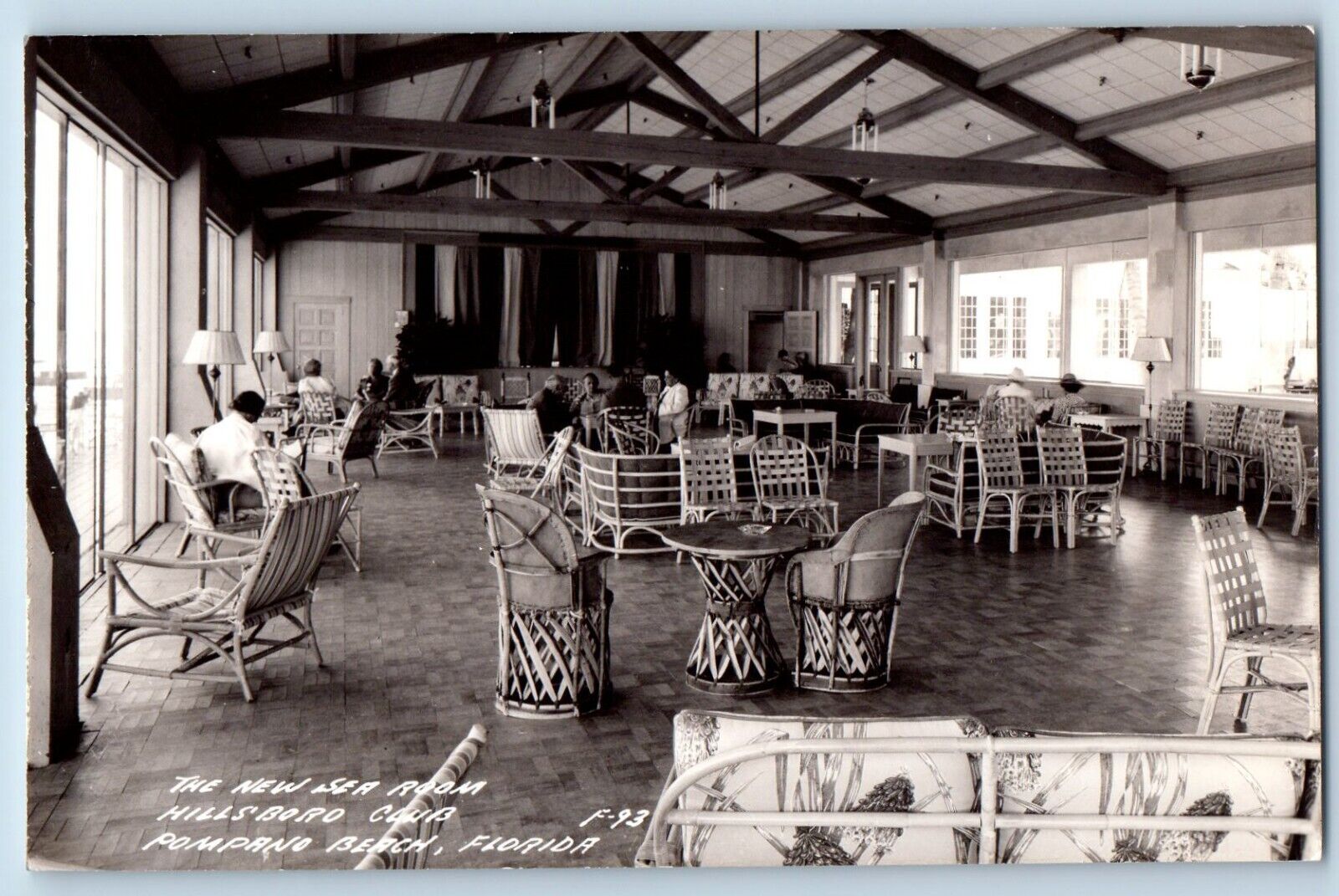 Pompano Beach Florida FL Postcard RPPC Photo The New Sea Room Hillsboro Club