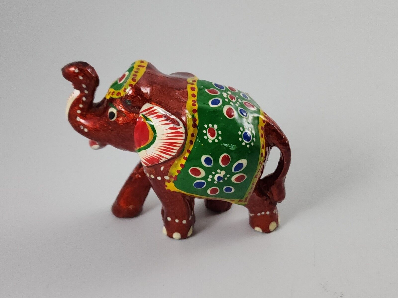 Vibrant Hand painted Red Mini Elephants Figurine Set by ICMCM 00278D  From India