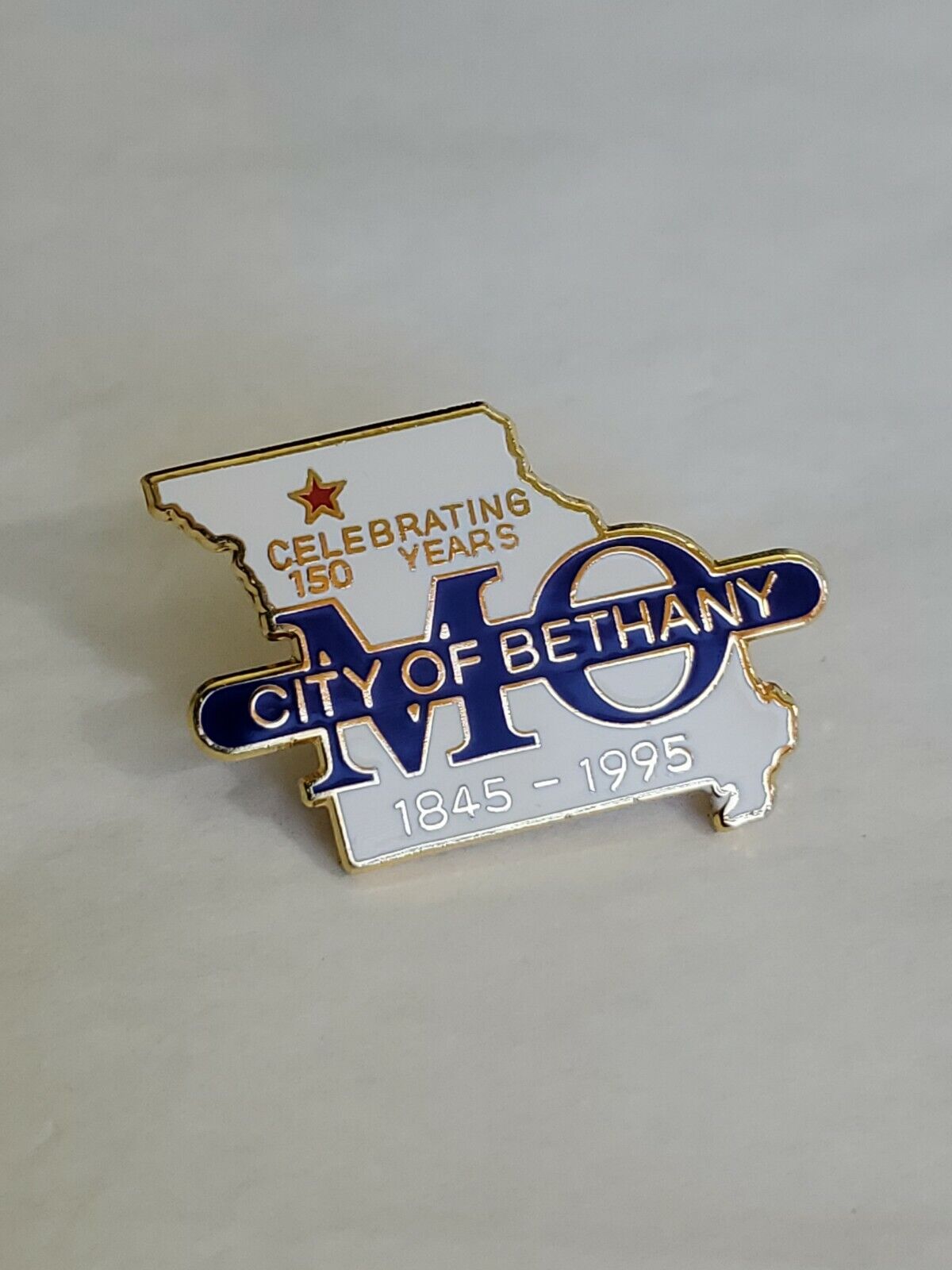 City Of Bethany MO Sesquicentennial Souvenir Pin 150 Years 1845 - 1995 Missouri