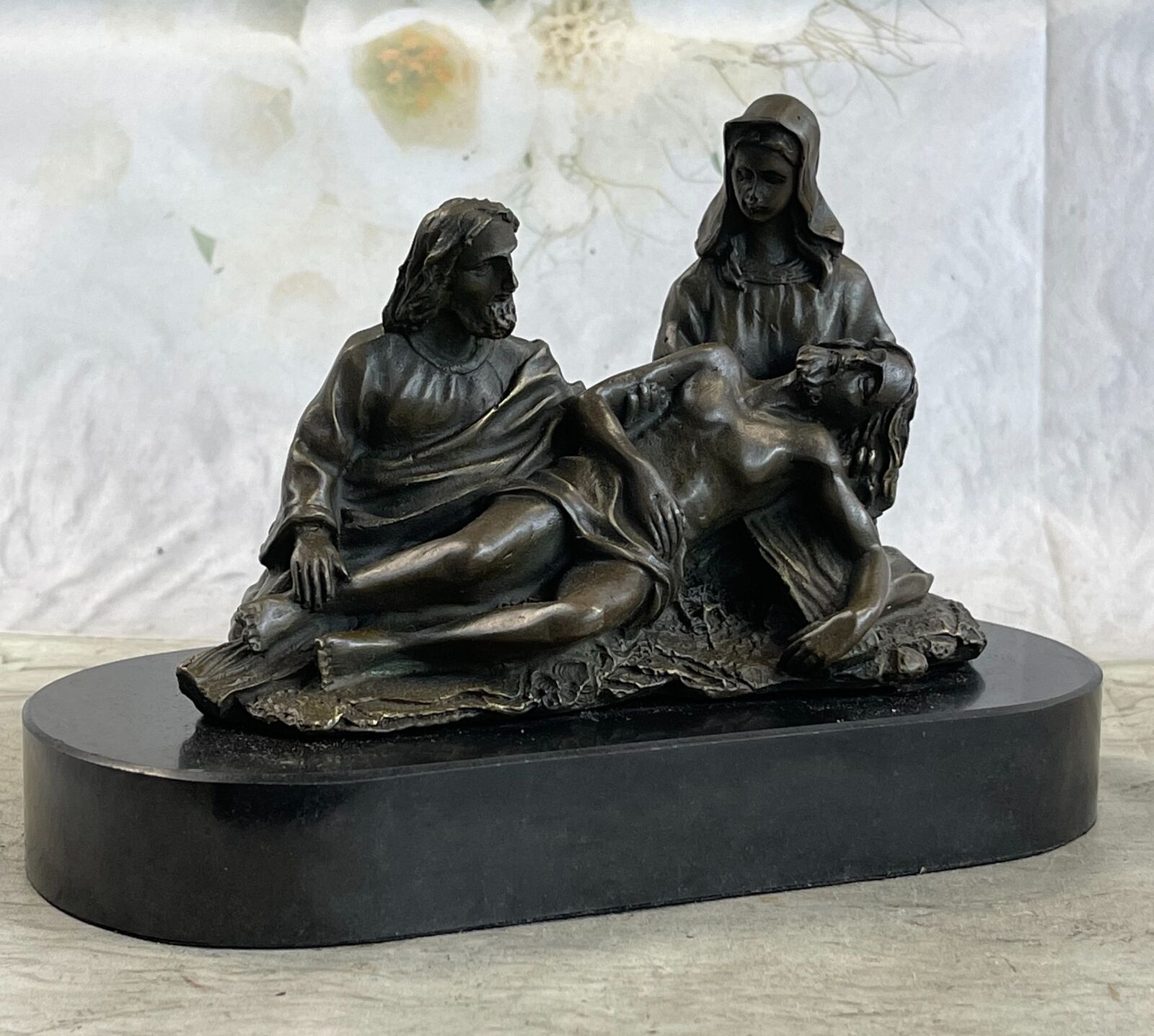 La Pieta Jesus Christ Paul & Mary Bronze Statue Sculpture Figure Christianity 6\