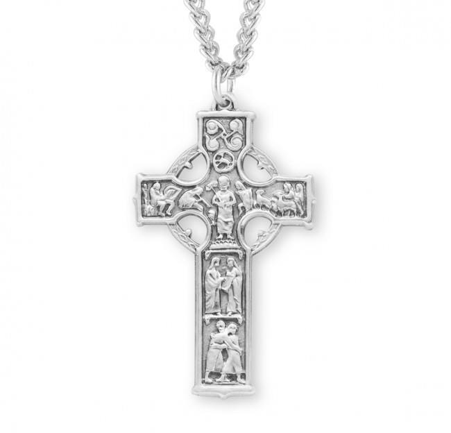 Sterling Silver Irish Celtic cross Size 1.7in x 0.9in Comes Gift Boxed
