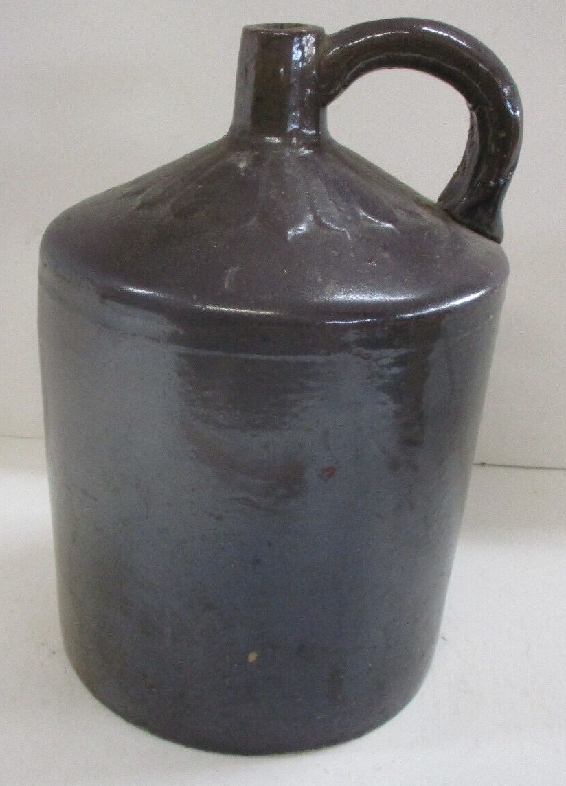 Antique Brown Stoneware Pottery Jug 10.5\