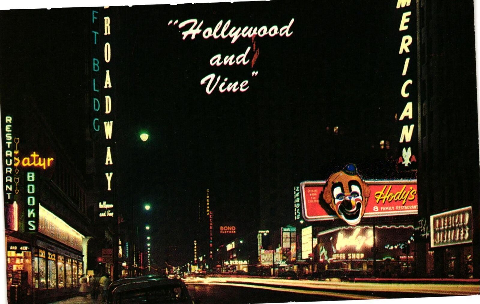 VTG Postcard- P41141. Hollywood Blvd at Vine Street, Hollywood, C. Unused 1963