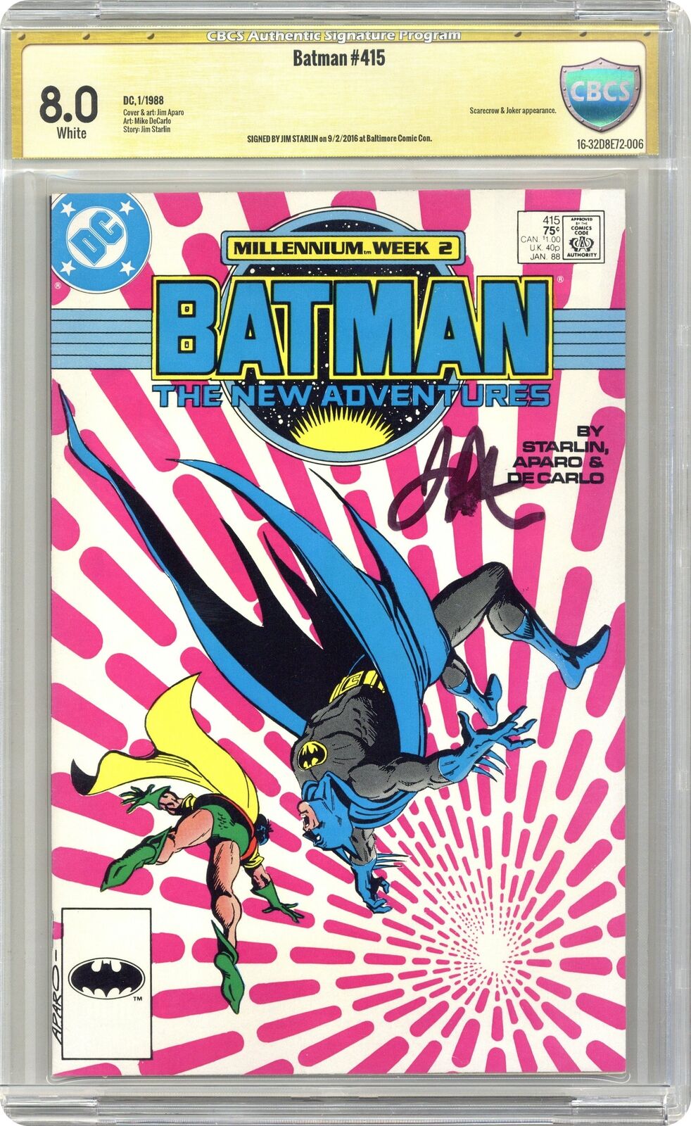 Batman #415 CBCS 8.0 SS Starlin 1988 16-32D8E72-006