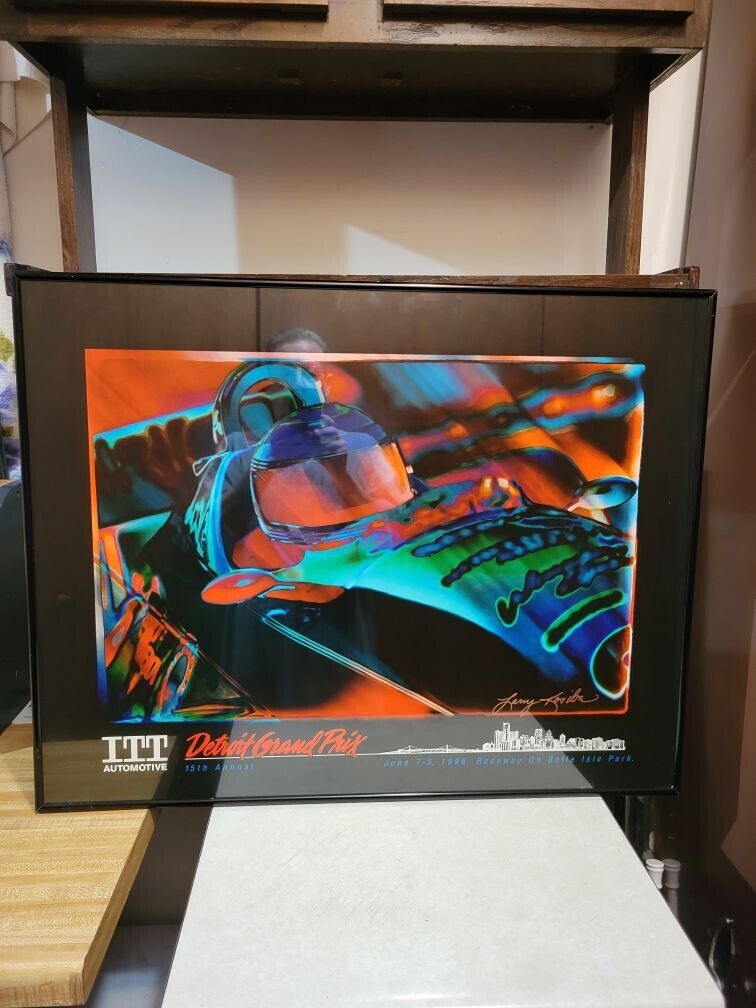 Signed by the Artist Detroit Grand Prix Event Framed Print Michael Andretti 1996
