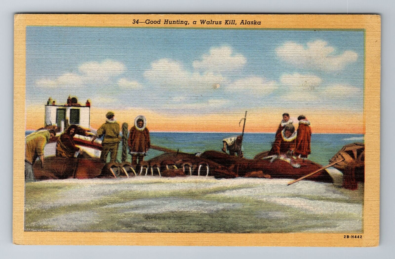 Alaska, AK-Alaska, Good Hunting With Walrus Kill Antique, Vintage Postcard