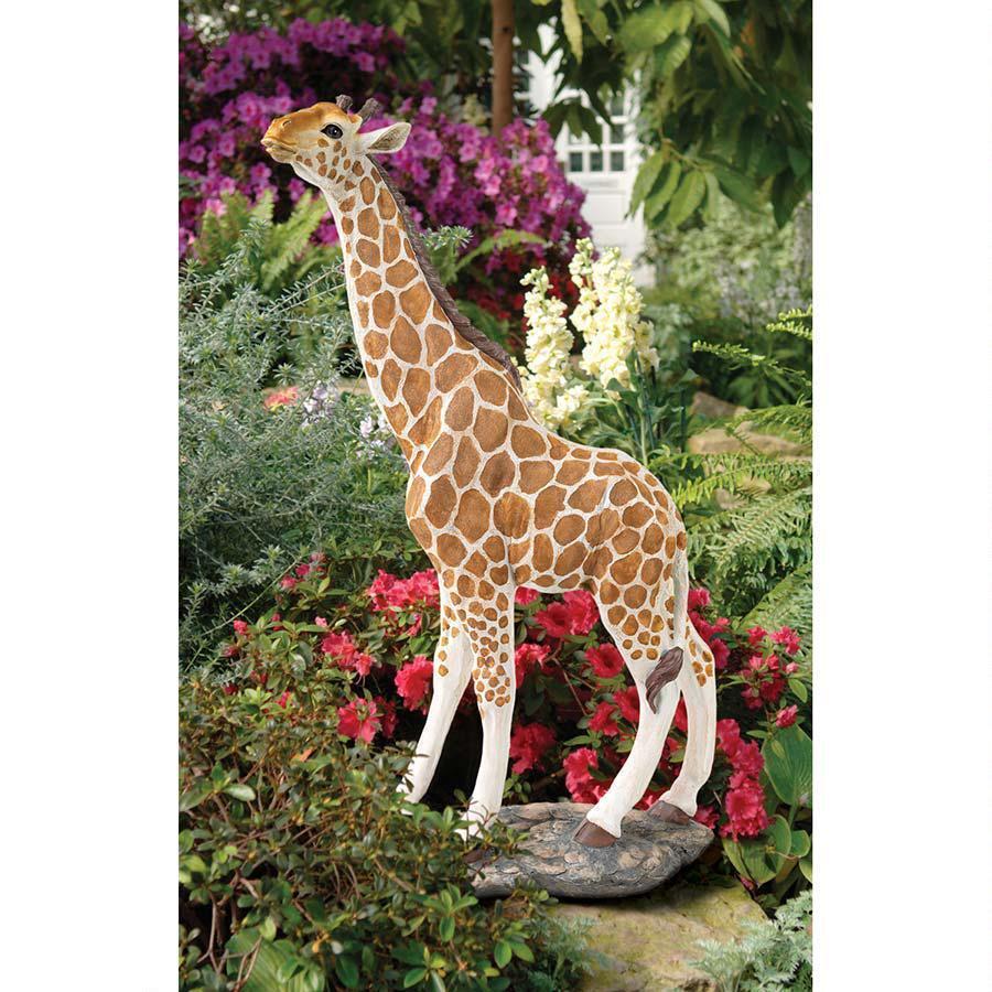3\' Realistic Statuesque Exotic Safari Hand Painted Giraffe Garden Yard Statue