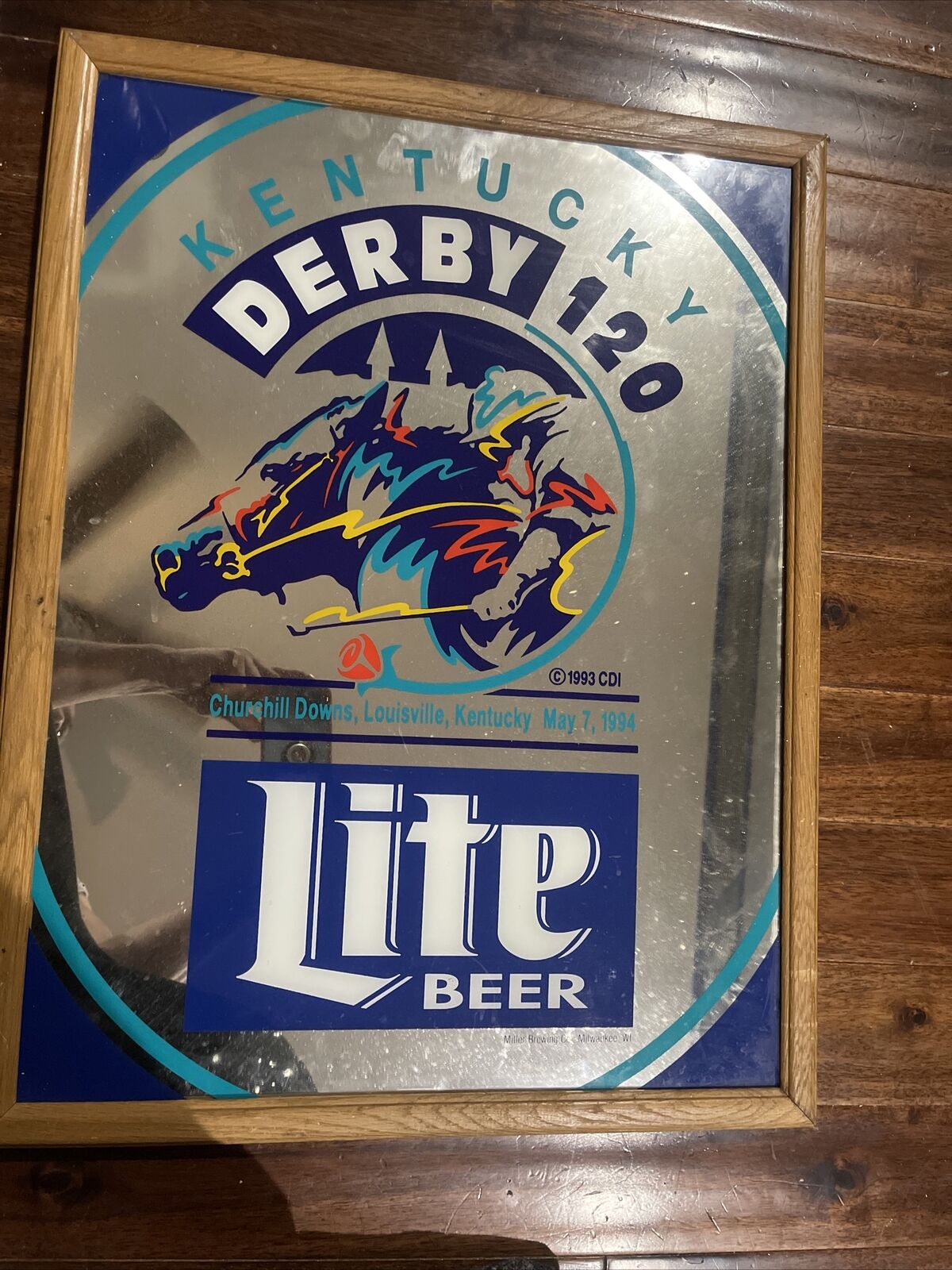 Vintage 1994 Lite Beer Kentucky Derby 120 Mirror Man Cave