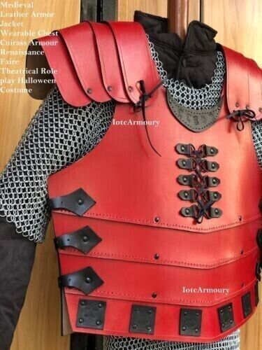 Medieval Leather Armor Jacket Wearable Chest Cuirass Armour Renaissance Faire Th