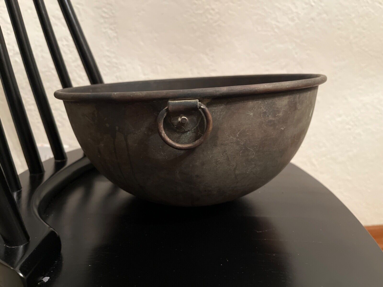 Large vintage 12 inch copper bowl/planter partial patina