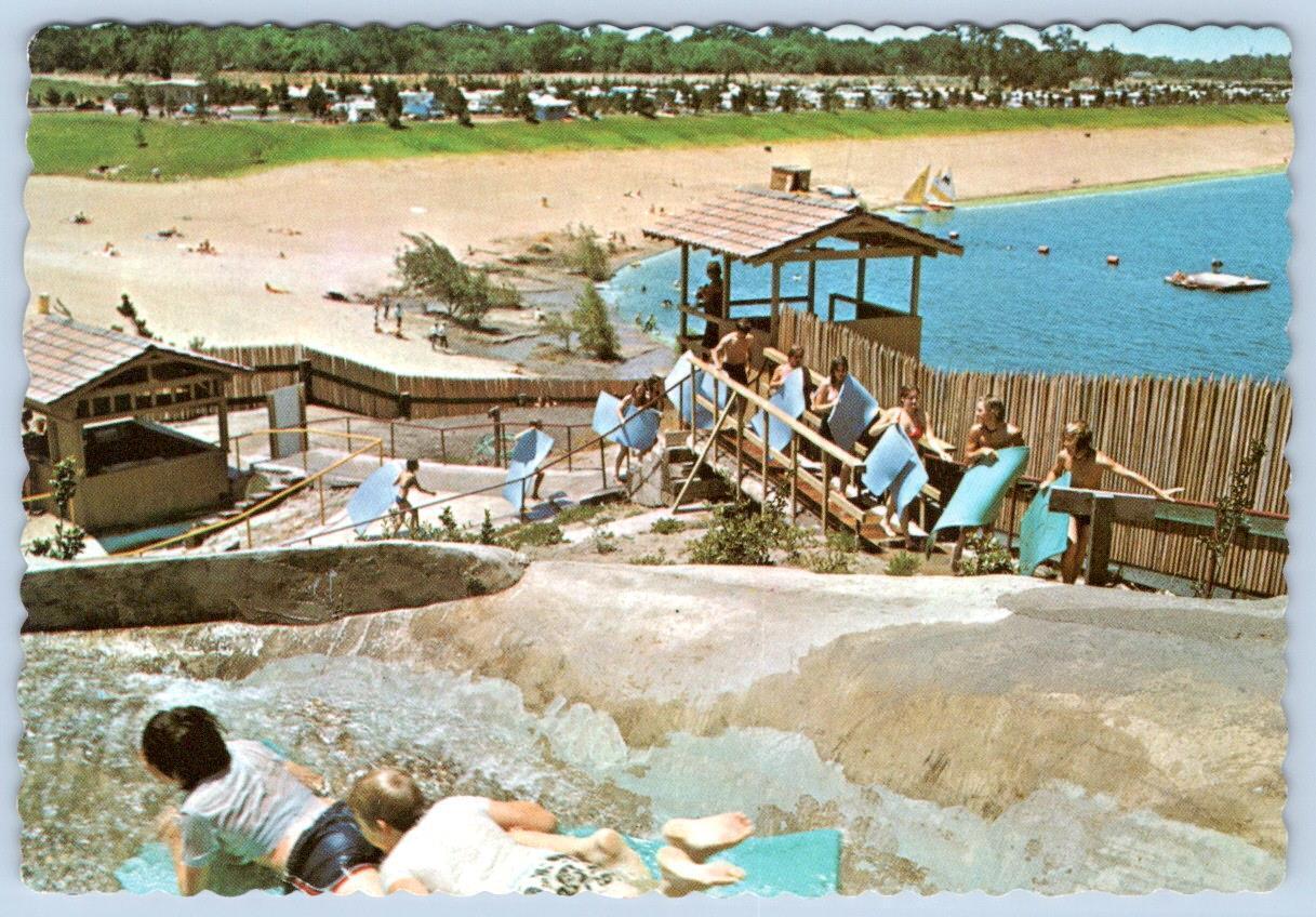1970-80\'s OAKWOOD LAKE MANTECA CALIFORNIA CA WORLD\'S LONGEST WATERSLIDE PARK