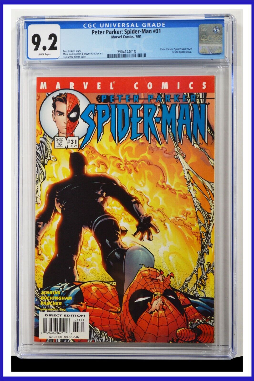 Peter Parker Spider-Man #31 CGC Graded 9.2 Marvel 2001 White Pages Comic Book.