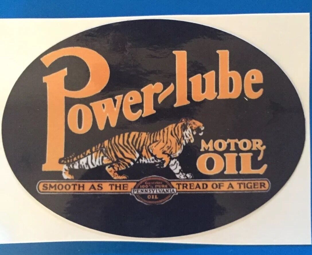 POWER LUBE MOTOR OIL SUPER HIGH GLOSS OUTDOOR 4 INCH DECAL STICKER 