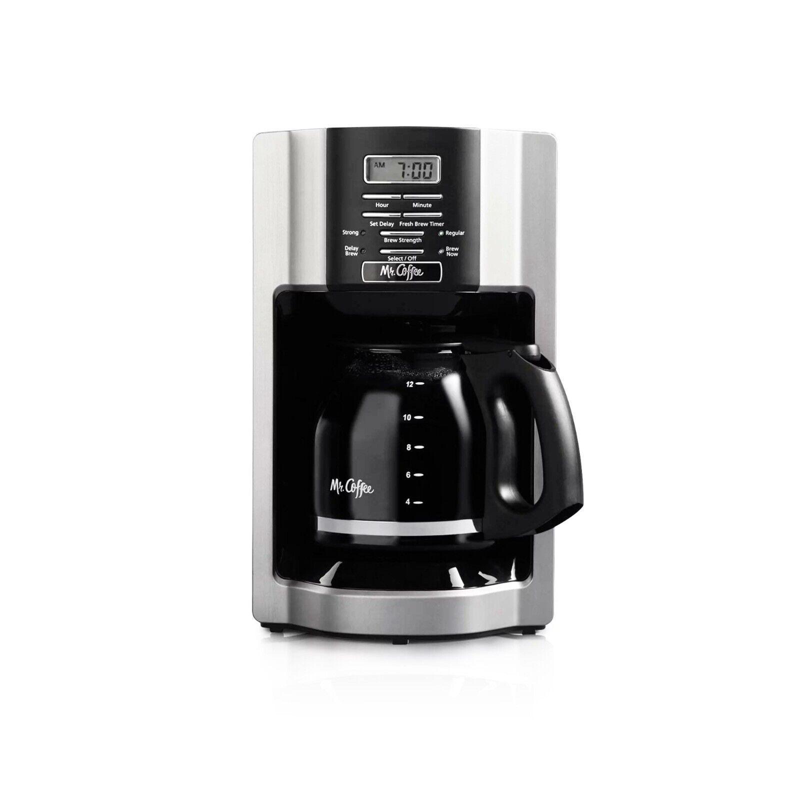 Mr. Coffee Coffee Maker 12-Cup Programmable Rapid Brew Coffeemaker, Black
