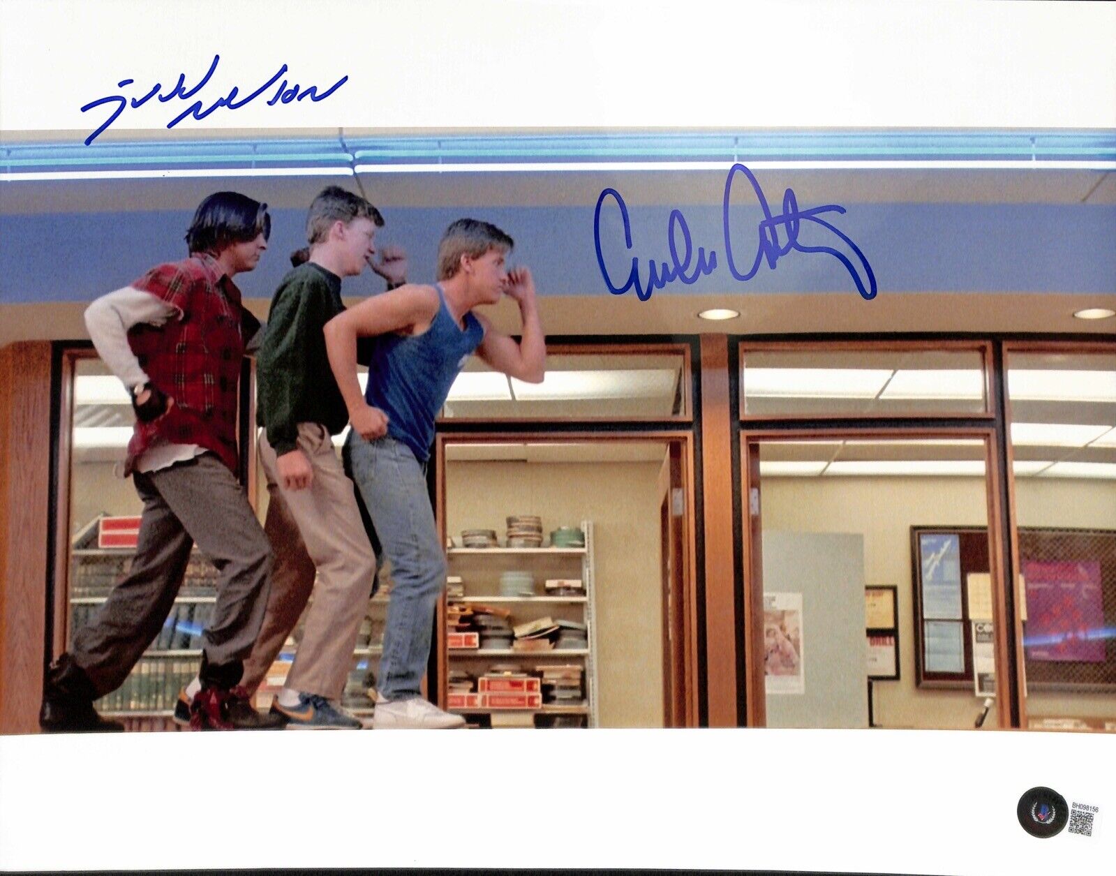 Judd Nelson and Emilio Estevez  Breakfast Club Signed 11x14 Photo BECKETT 