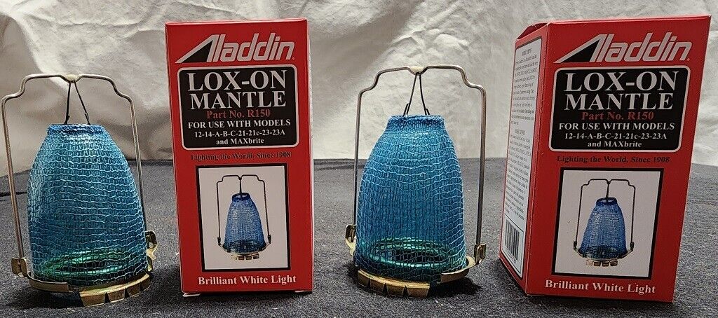 TWO BRAND NEW IN BOX ALADDIN LAMP LOX-ON MANTLES PART NUMBER R-150 