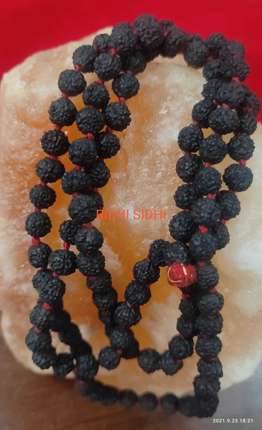 Rare Non Dye Original Black 5 Mukhi Rudraksha Mala 108+1 Beads Of 7mm Size