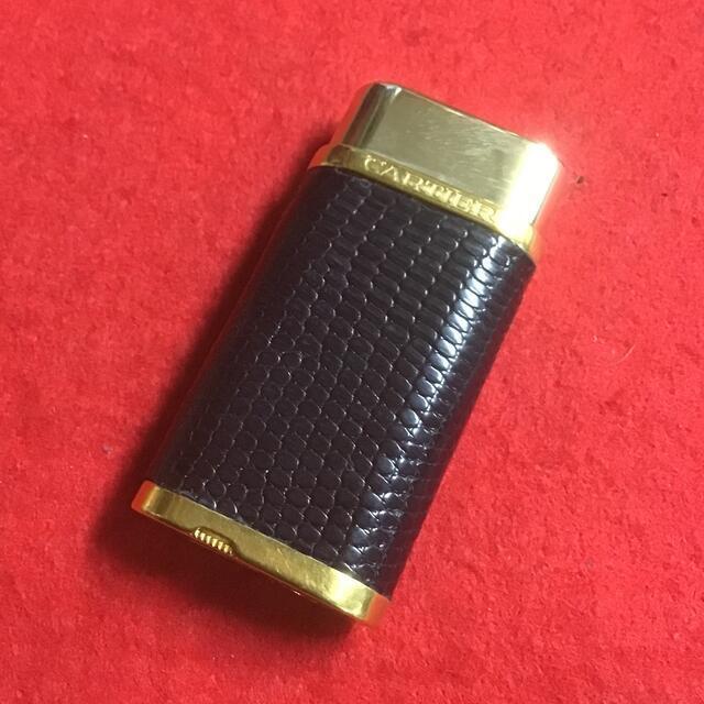 CARTIER Gas Lighter Ignition Confirmed Swiss Made Gold x Black no Case